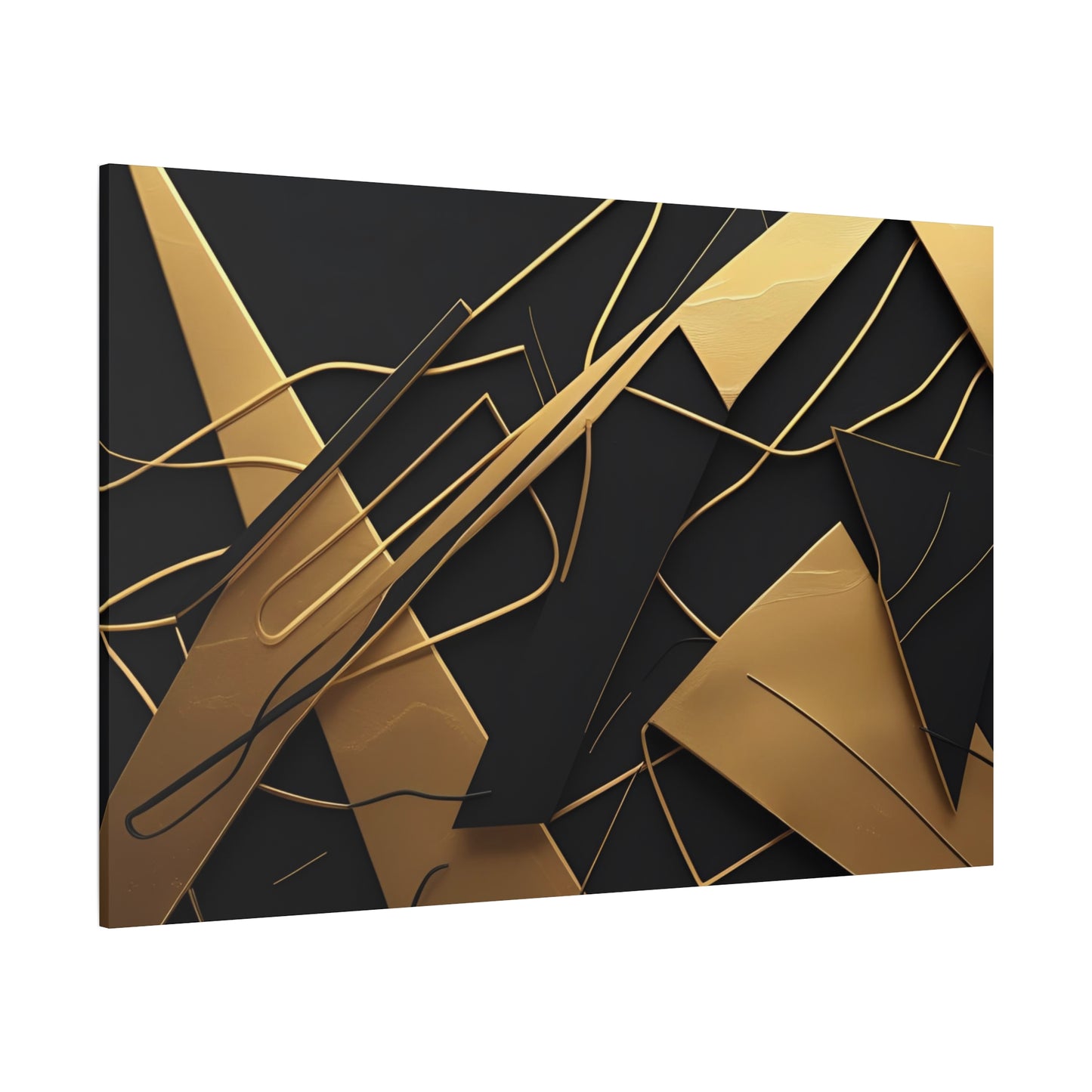 Black and Gold Abstract Canvas Wall Art