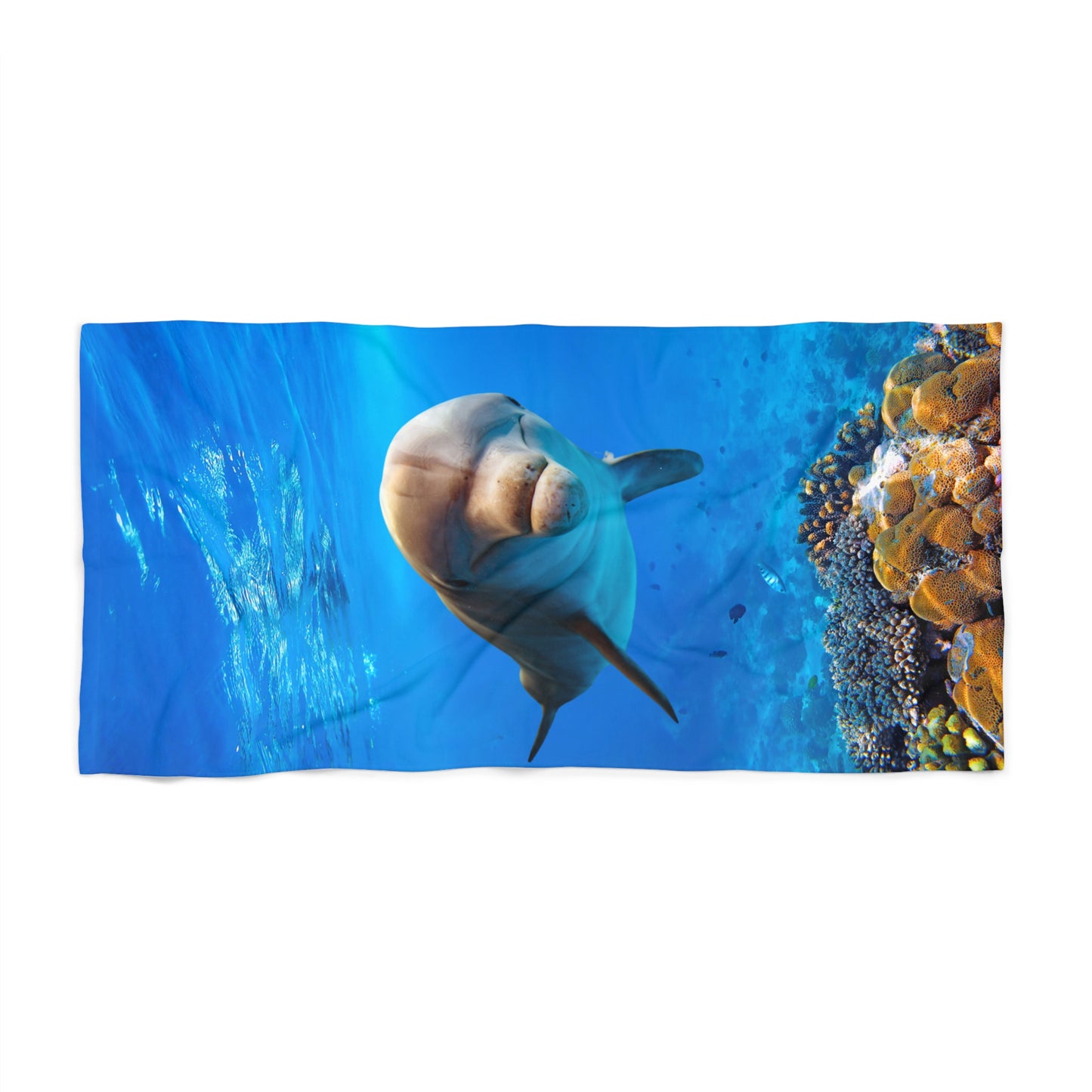 Dolphin in Tropical Ocean Reef Beach Towel
