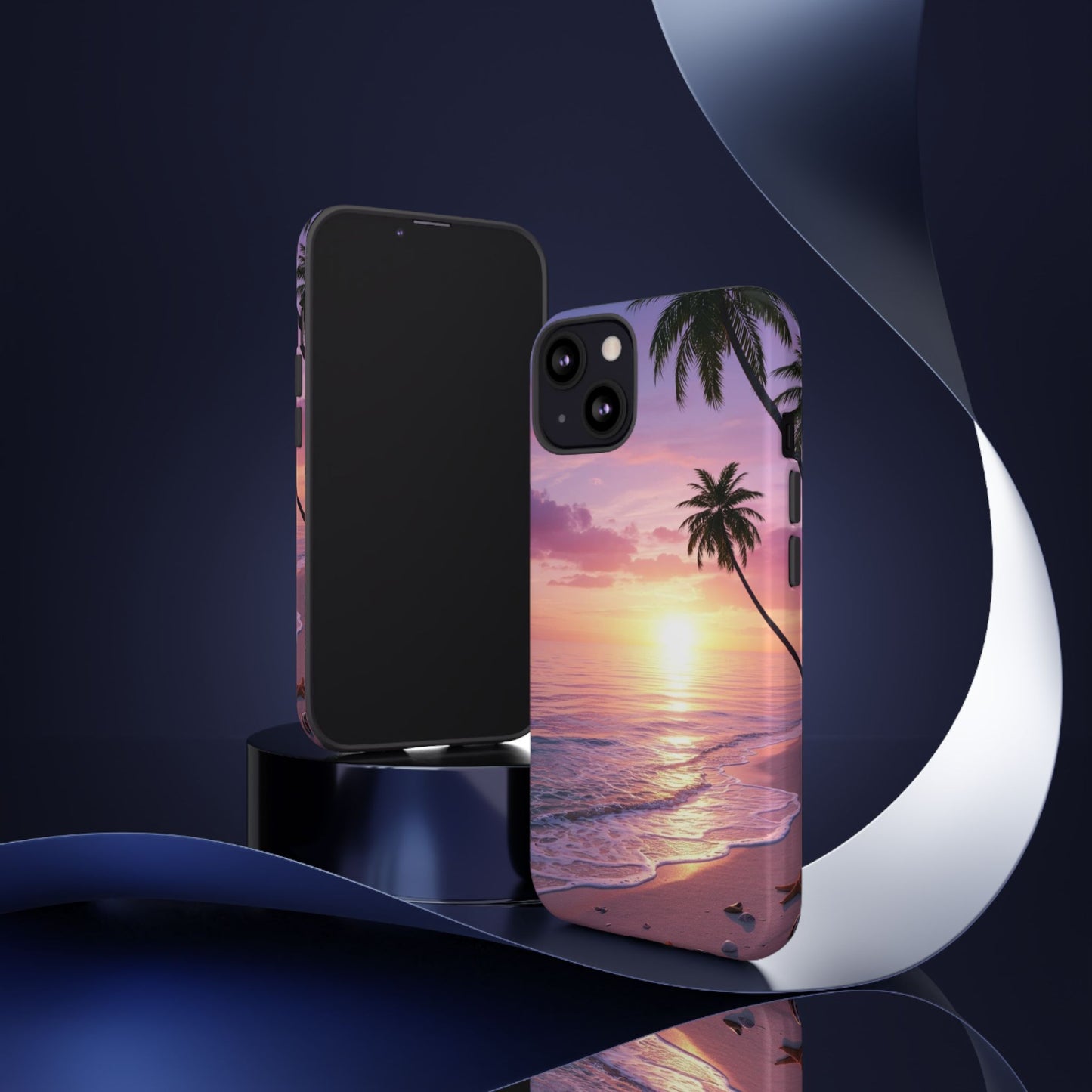 Pink Sunrise over the Ocean - Tough Phone Case - iPhone or Samsung Phones