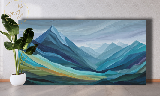 Abstract Mountain Landscape Canvas Wall Art