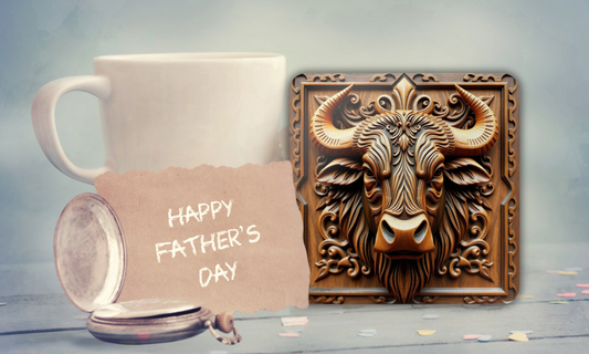 Taurus Zodiac Design Corkwood Coaster Set