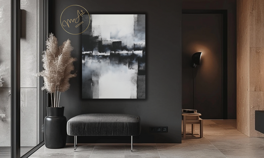 Black and White Abstract Canvas Wall Art