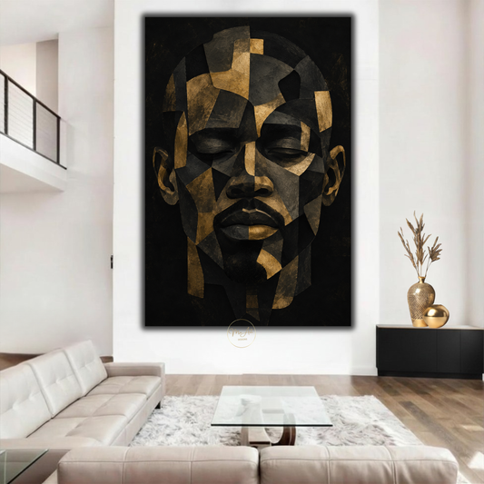 Black Man Wall Art – Pieces of a Man Abstract Afrocentric Canvas Print