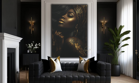 Black & Gold Illumination - Canvas Wall Art