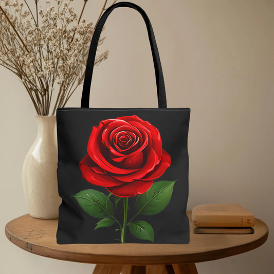 Elegant Red Rose Tote Bag / Shopping Bag