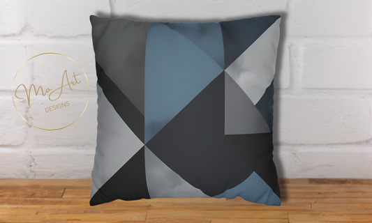 Abstract Geometric Design Faux Suede Pillow Case