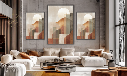 Abstract Geometric Landscape Canvas Wall Art