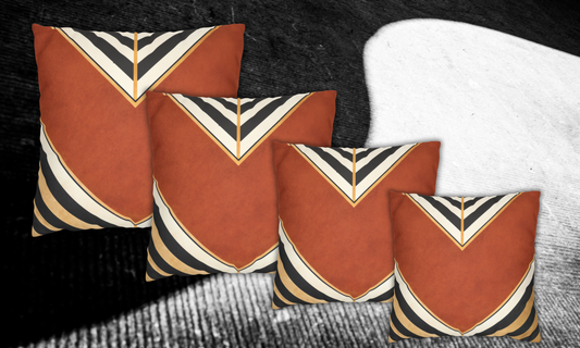 Abstract Geometric Design Faux Suede Pillow Case