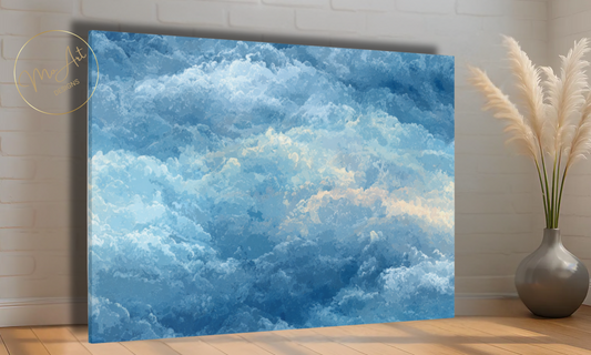 Abstract Blue Clouds Canvas Wall Art