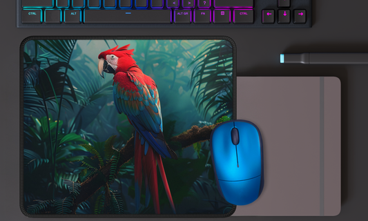 Parrot in Tropical Jungle - Mouse Pad