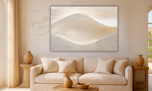 Abstract Flowing Lines Neutral Canvas Wall Art