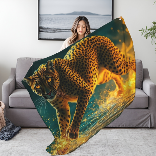 Golden Cheetah - Velveteen Microfiber Blanket
