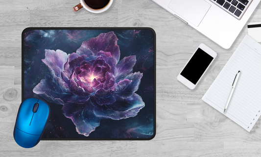 Universal Harmony: Embrace the Beauty of Cosmic Flowers - Mouse Pad