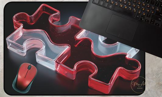 Ruby Radiance Puzzle Piece Desk Mat / Mouse Pad