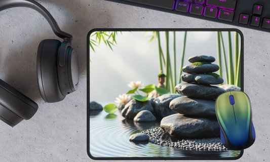Tranquil Serenity of Zen Balanced Stones - Mouse Pad