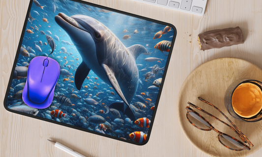 Vibrant Dolphin Aquatic Gaming Mouse Pad