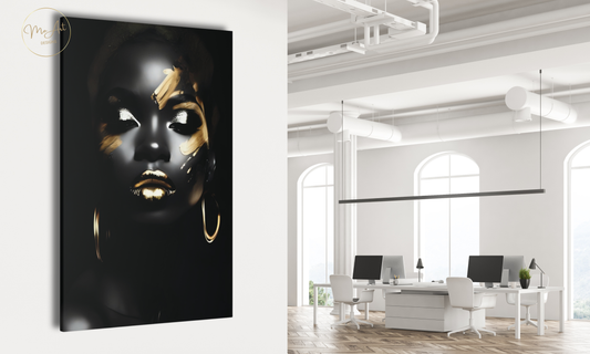 Black & Gold African Woman – Canvas Wall Art