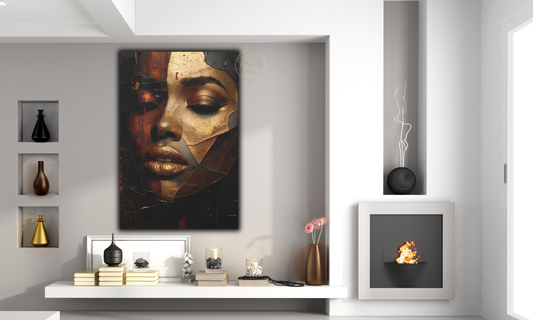 Golden Fragments – Abstract Canvas Wall Art