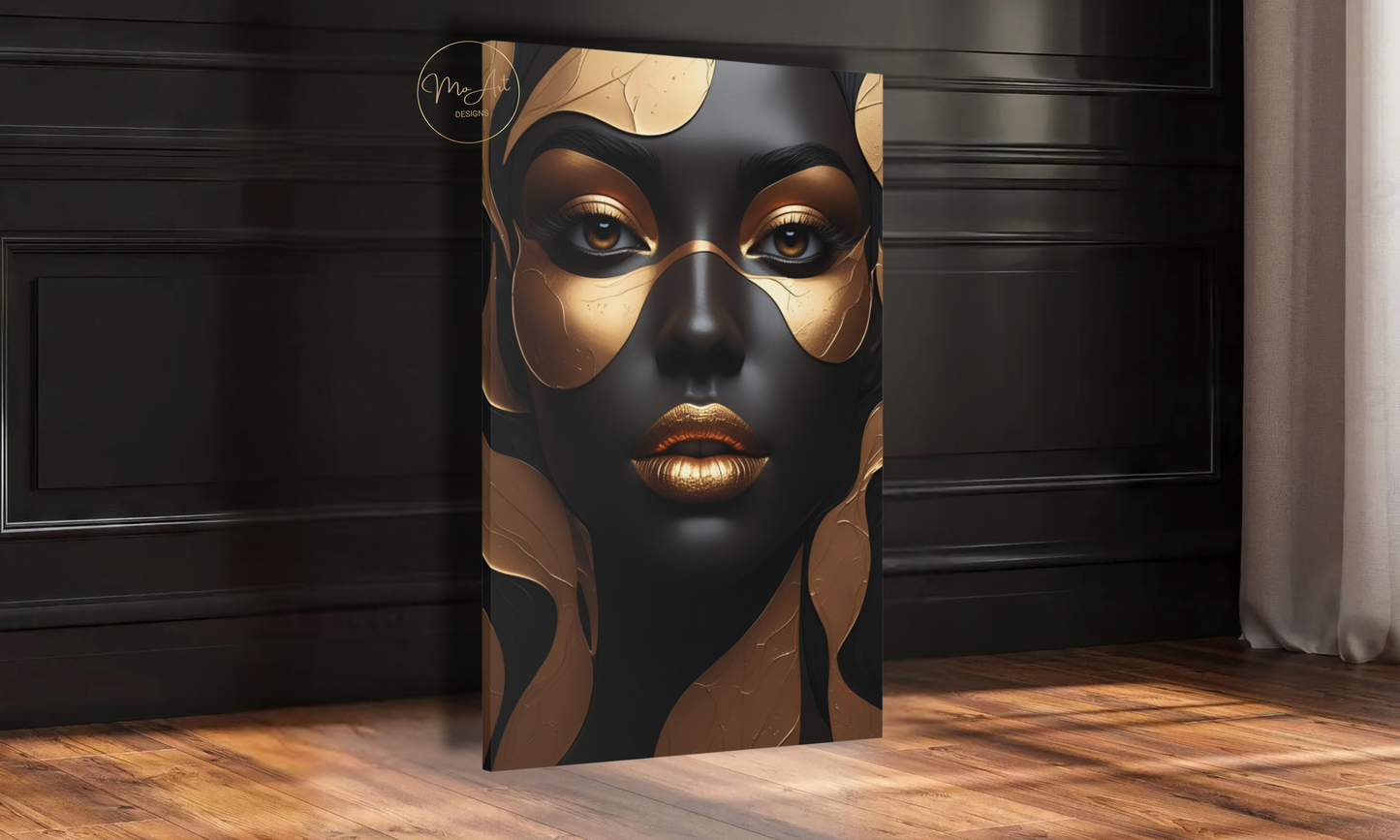 Abstract Woman in Black and Gold (Digital Download)