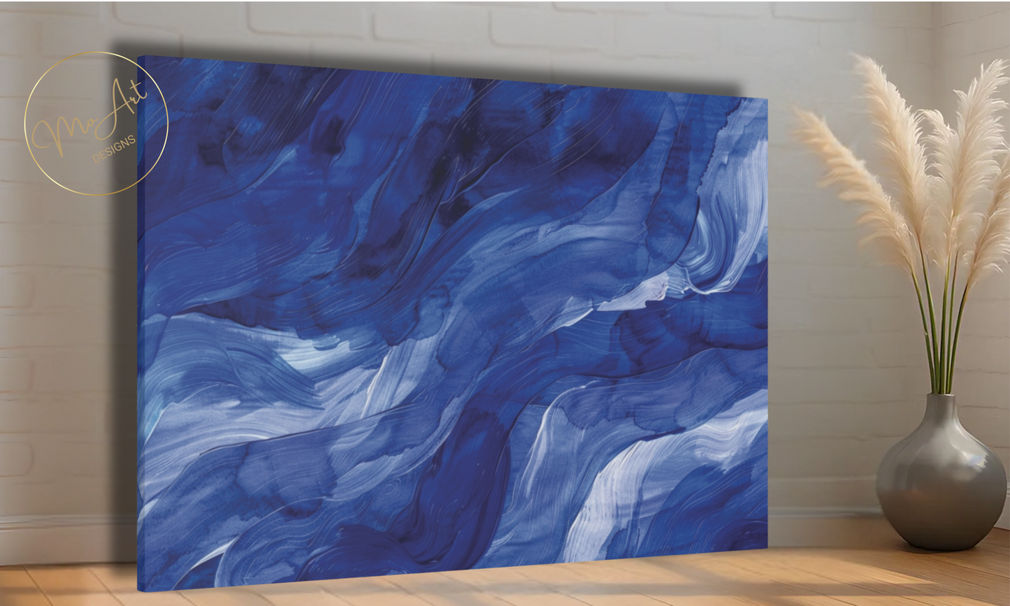 Currents of Blue Serenity – Abstract Canvas Art