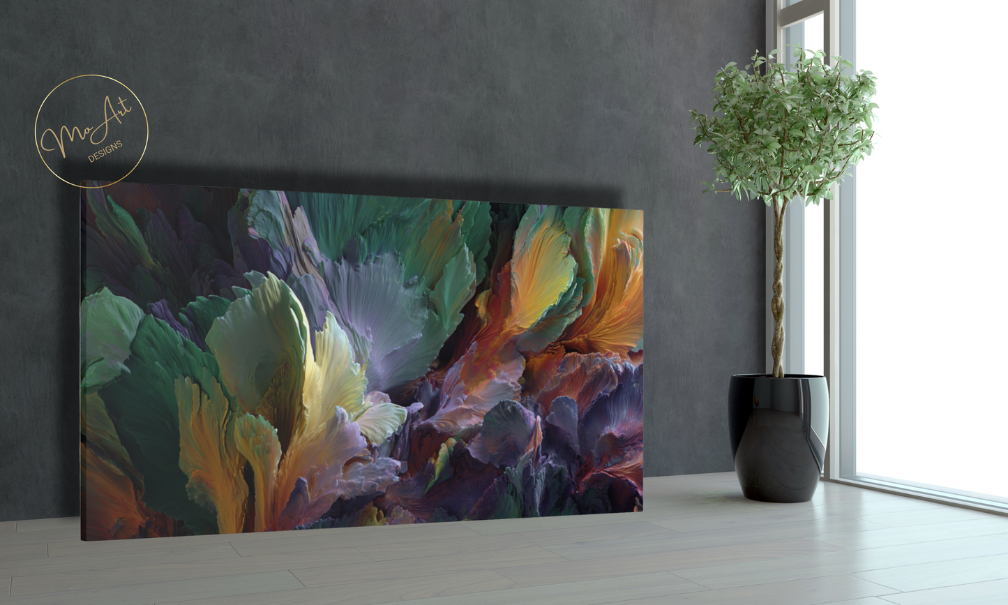 Abstract Floral Design Canvas Wall Art