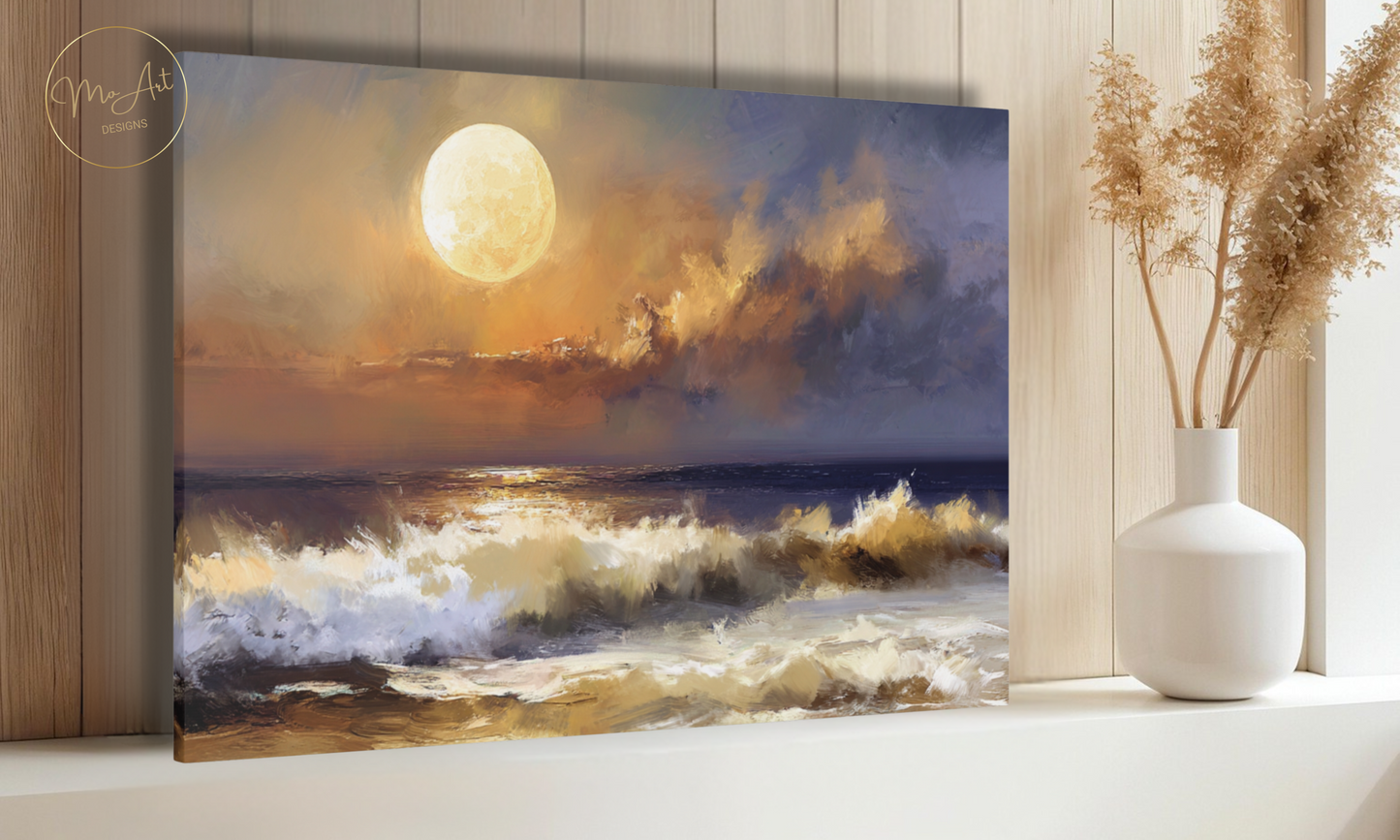 Moonlit Tides Canvas Wall Art
