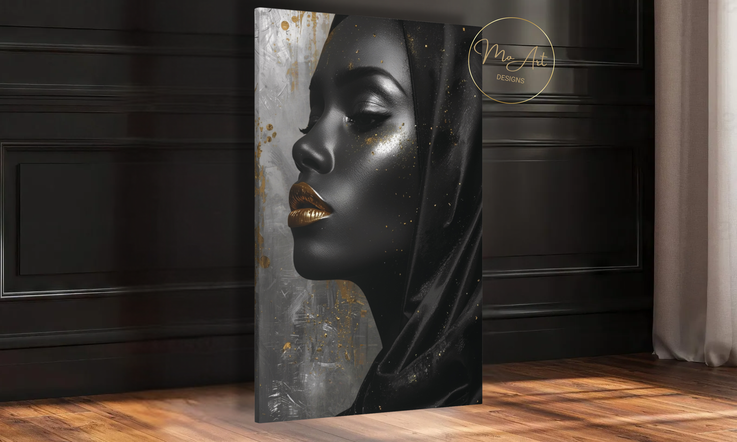 Golden Shadows of Elegance – Canvas Wall Art
