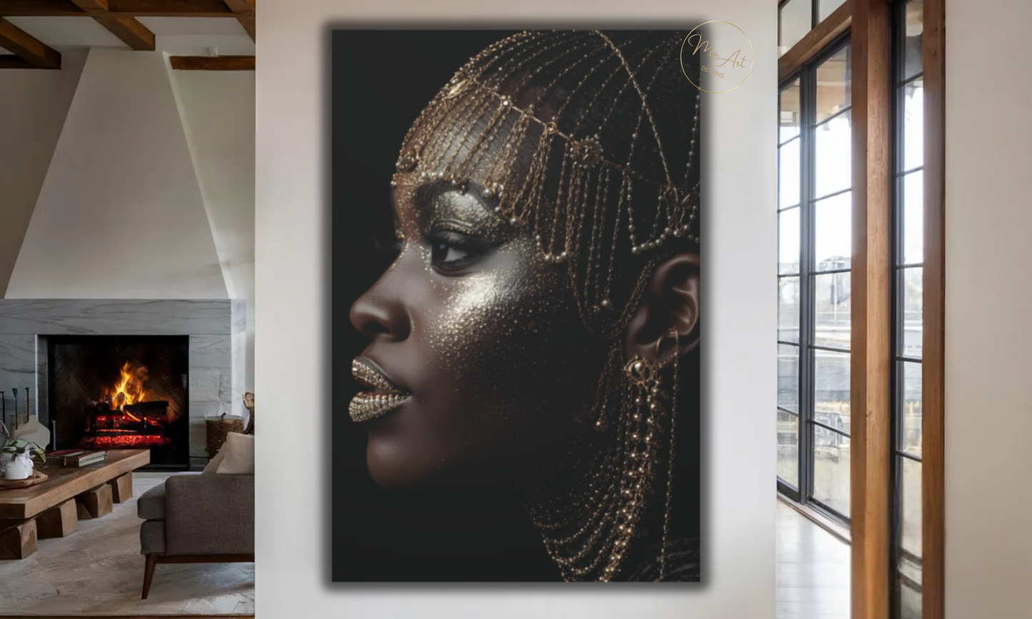 Tribal Gold Canvas Wall Art - Canvas Wall Art