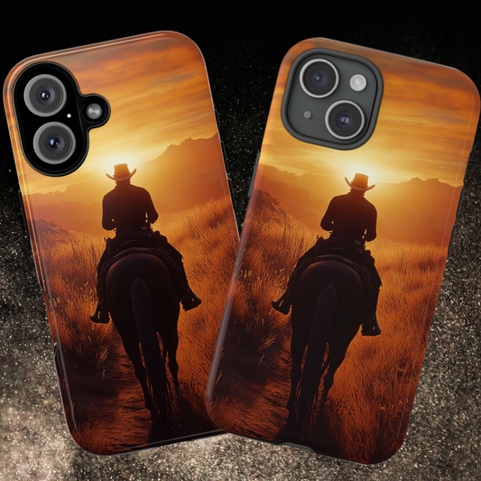 Chasing the Horizon: A Cowboy's Journey into the Sunset - Phone Case - Tough Case, iPhone Case, Samsung Case, Google Pixel Case