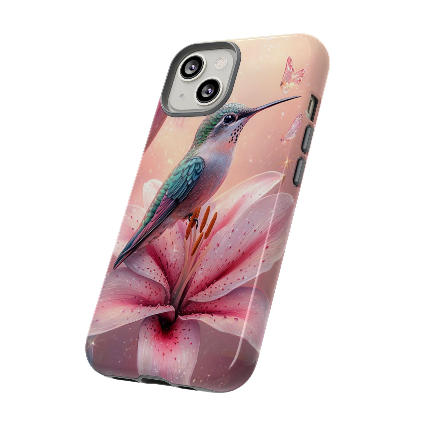 Hummingbird on Pink Lily Phone Case - Tough Case, iPhone Case, Samsung Phone Case