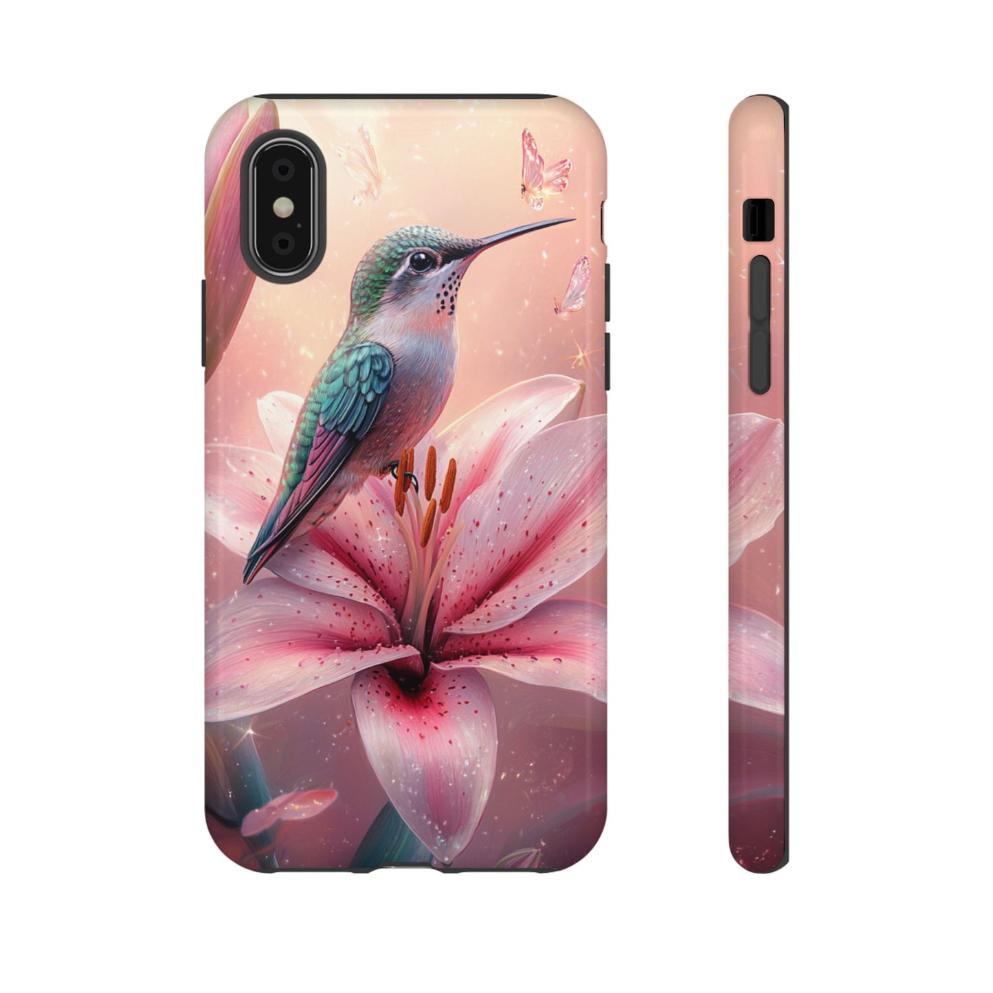 Hummingbird on Pink Lily Phone Case - Tough Case, iPhone Case, Samsung Phone Case