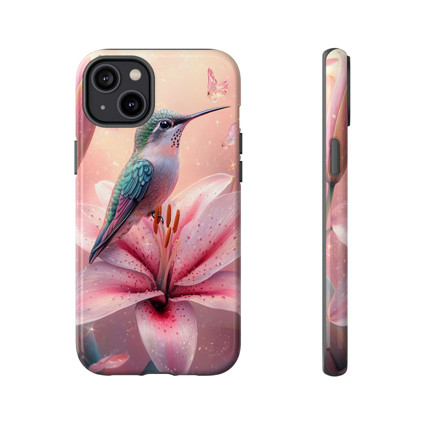 Hummingbird on Pink Lily Phone Case - Tough Case, iPhone Case, Samsung Phone Case