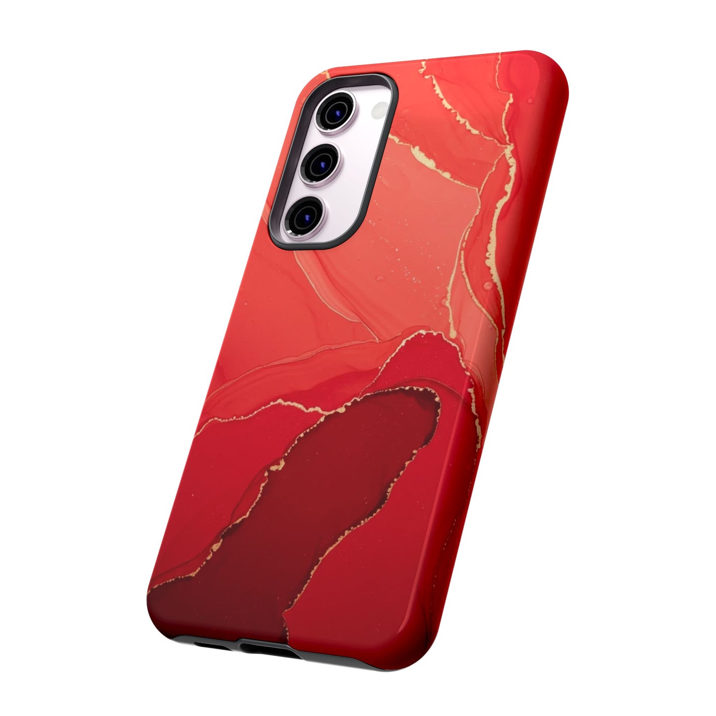 Red & Gold Marble Design - Tough Phone Case - iPhone or Samsung Phones