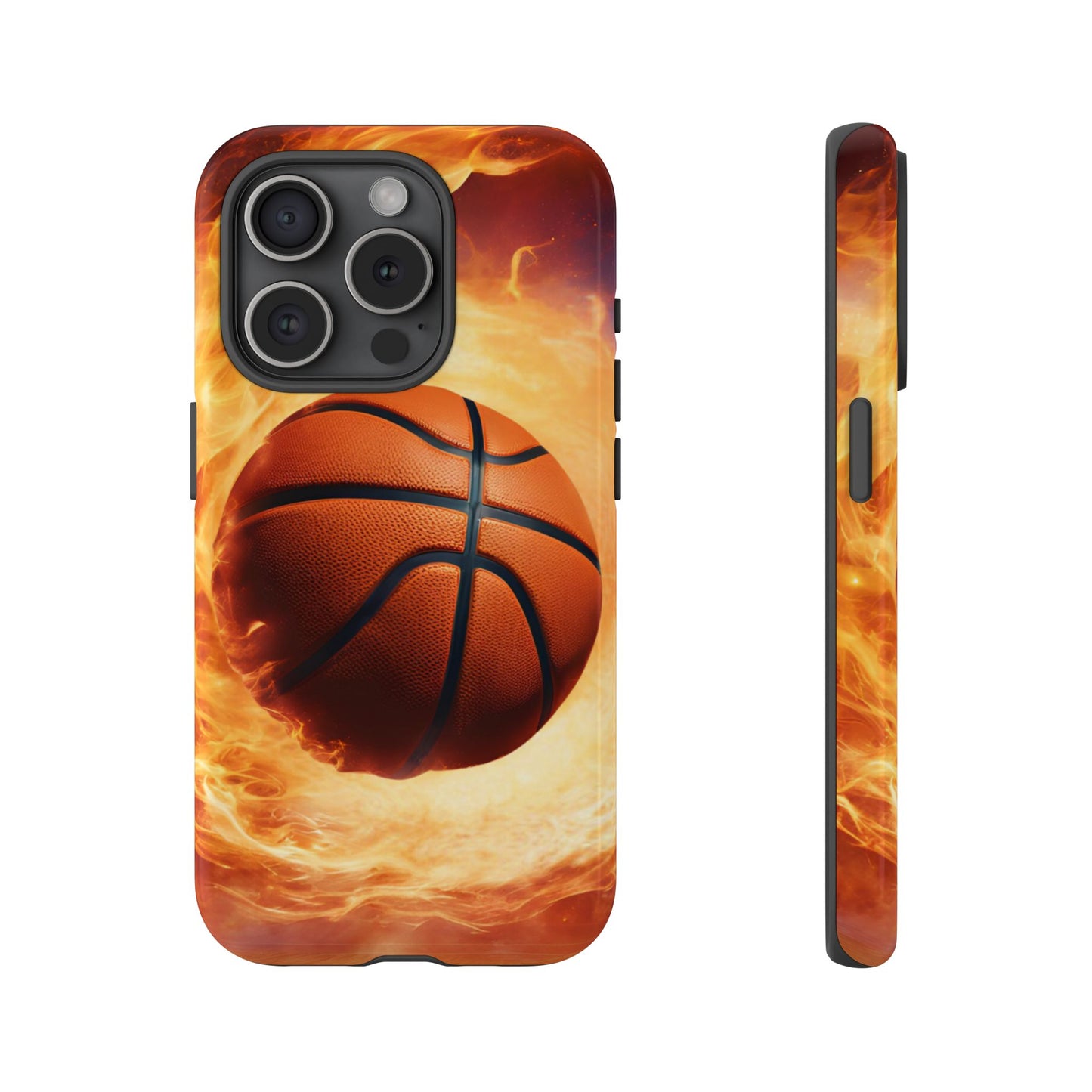 Basketball on Fire - Tough Phone Case for iPhone, Samsung, and Google Pixel for Ultimate Protection