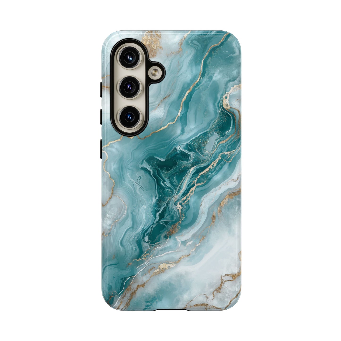 Stylish Turquoise Marbled Tough Phone Case for Ultimate Protection, iPhone or Samsung Phone Case