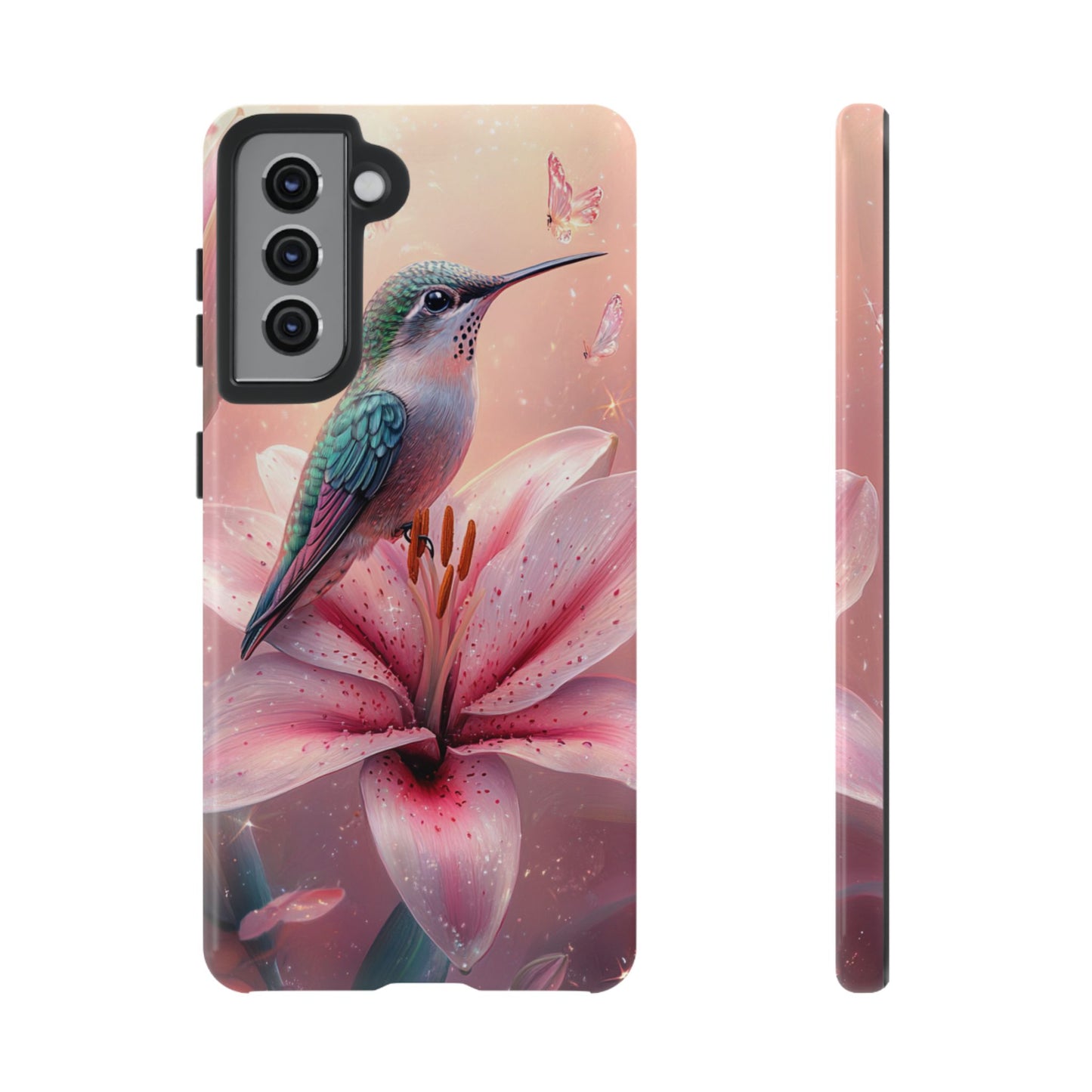 Hummingbird on Pink Lily Phone Case - Tough Case, iPhone Case, Samsung Phone Case