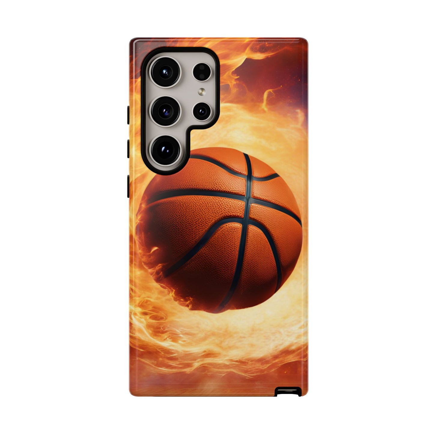 Basketball on Fire - Tough Phone Case for iPhone, Samsung, and Google Pixel for Ultimate Protection