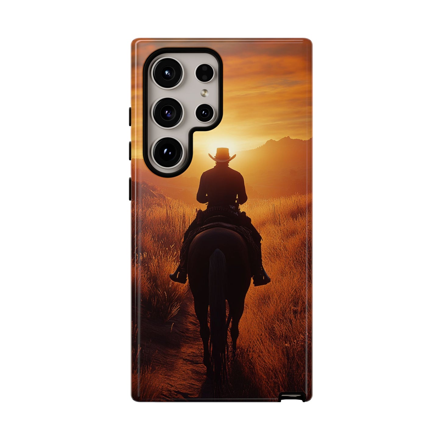 Chasing the Horizon: A Cowboy's Journey into the Sunset -  Phone Case - Tough Case, iPhone Case, Samsung Case, Google Pixel Case