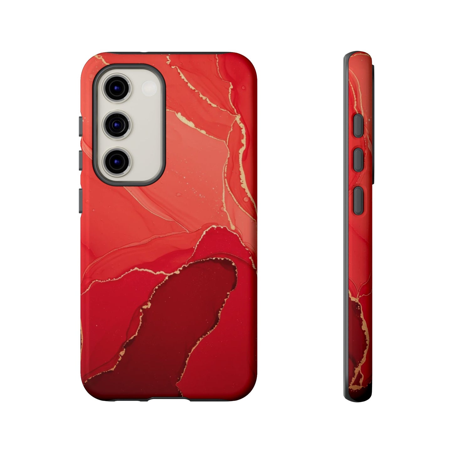 Red & Gold Marble Design - Tough Phone Case - iPhone or Samsung Phones