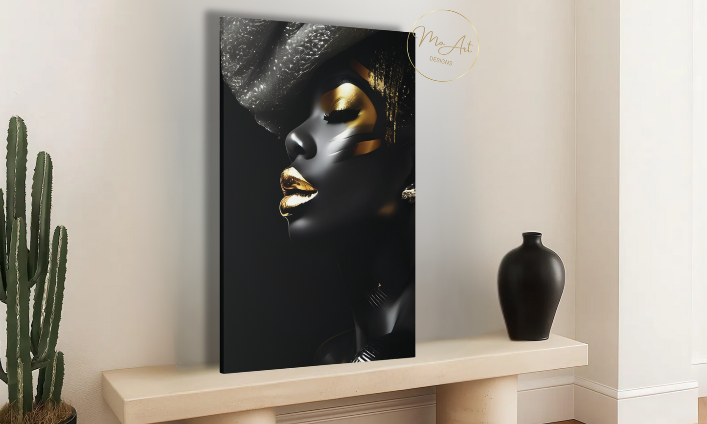 Elegant Black Queen - Luxury Canvas Wall Art
