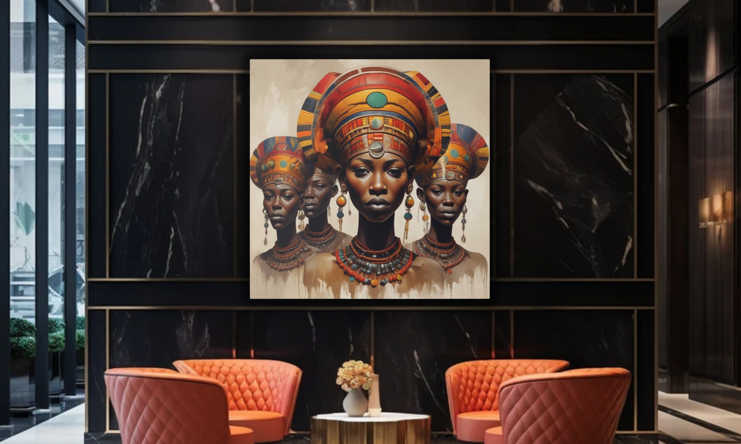 Beautiful African Tribal Women - Canvas Wall Art