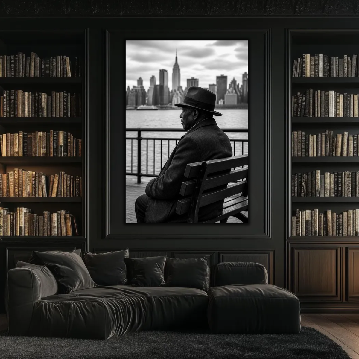 African American Man Wall Art – NYC Black & White Canvas Print | Urban Decor
