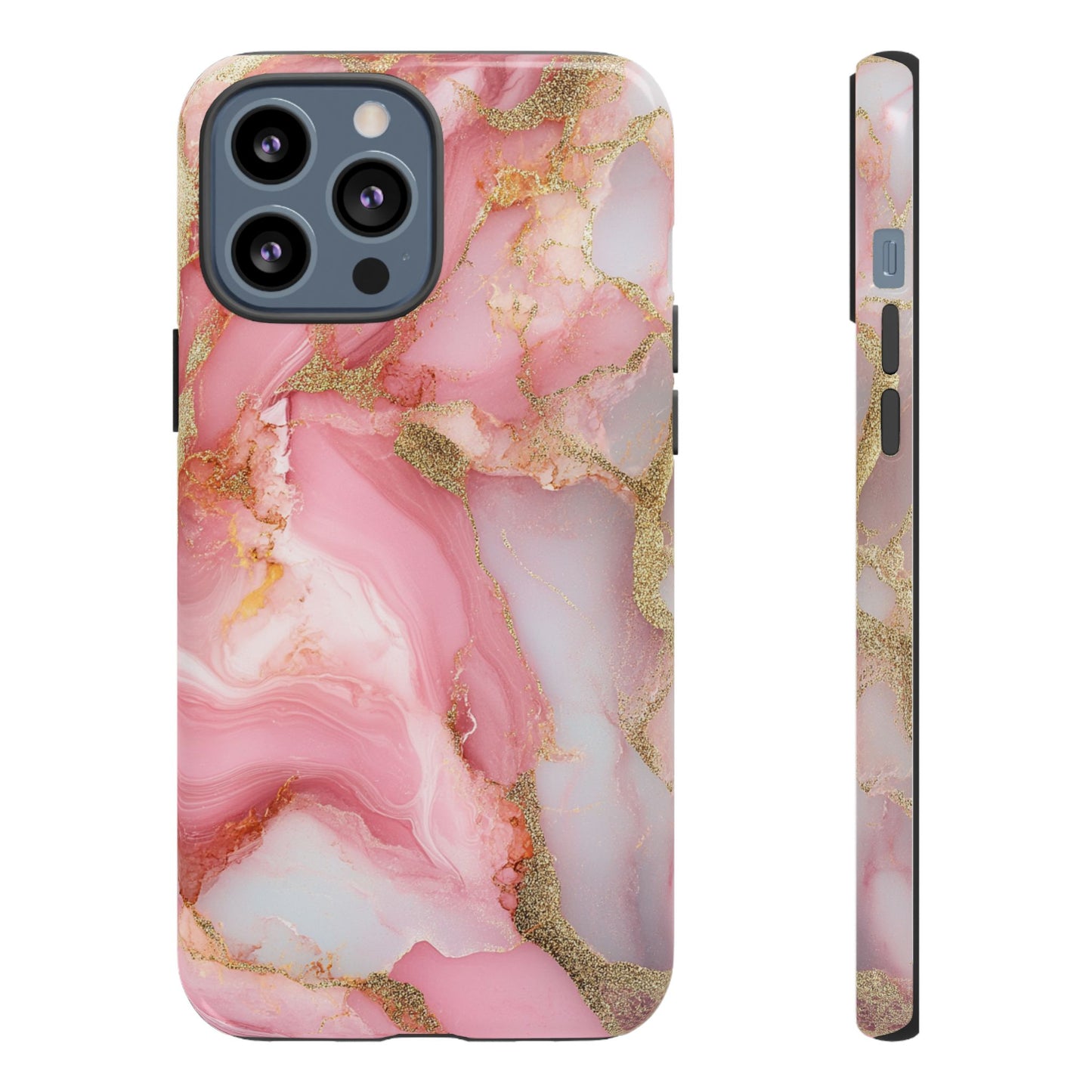 Pink and Gold Marbled Tough Phone Case, iPhone Case, Samsung Case