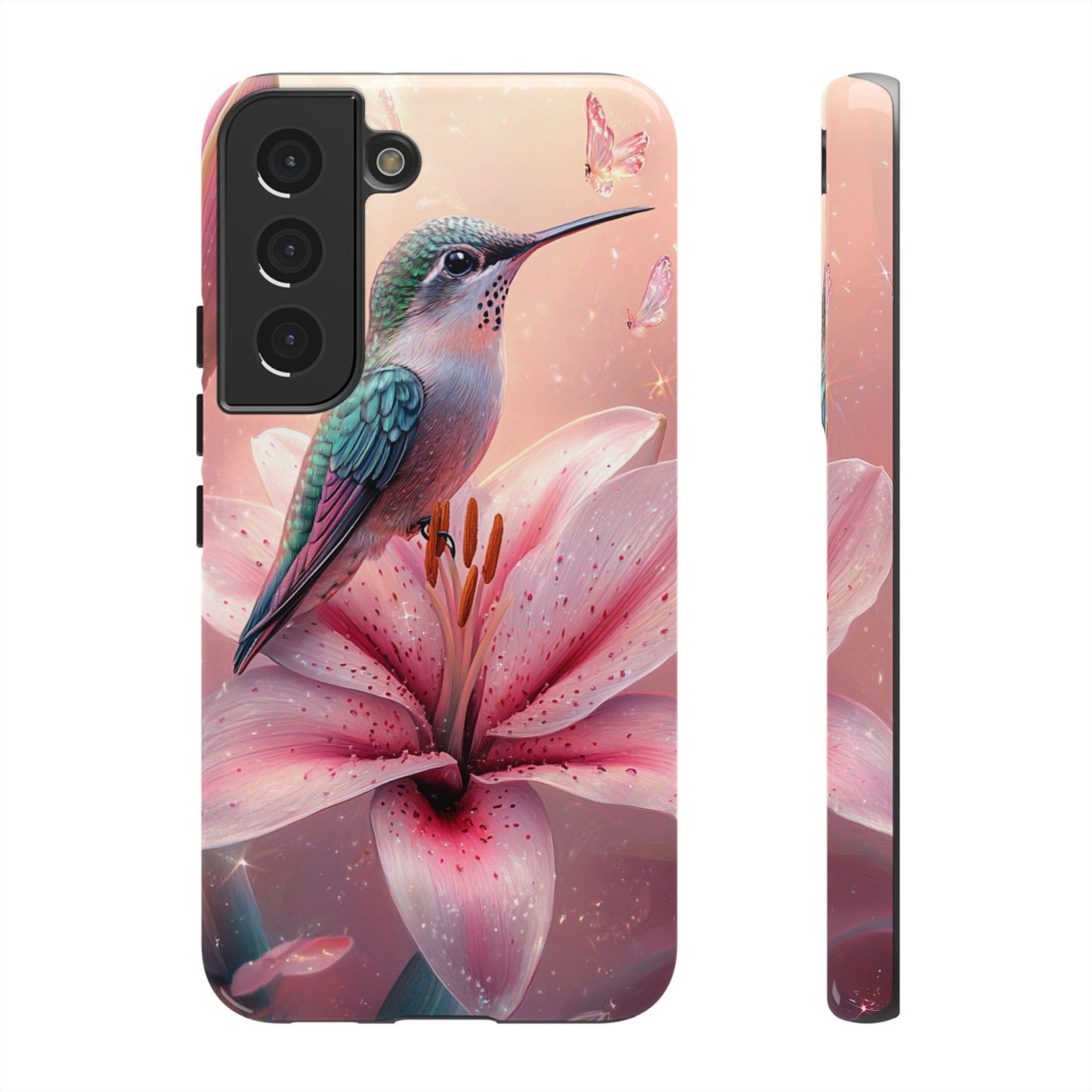 Hummingbird on Pink Lily Phone Case - Tough Case, iPhone Case, Samsung Phone Case