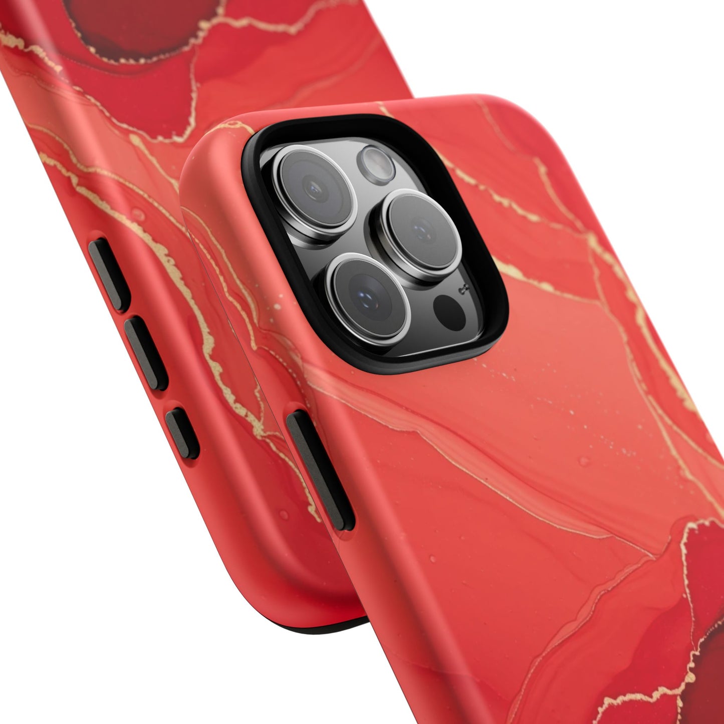 Red & Gold Marble Design - Tough Phone Case - iPhone or Samsung Phones