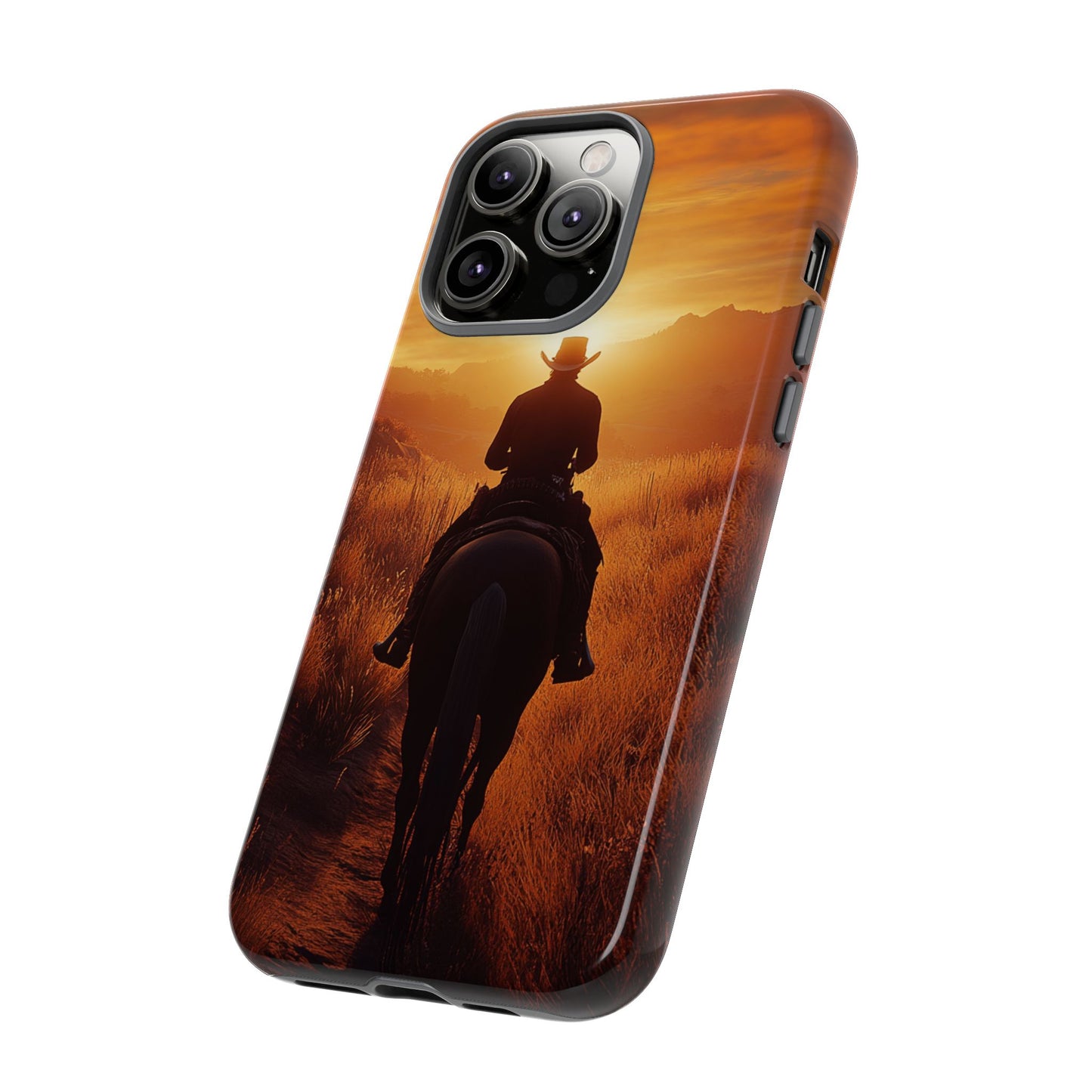 Chasing the Horizon: A Cowboy's Journey into the Sunset -  Phone Case - Tough Case, iPhone Case, Samsung Case, Google Pixel Case