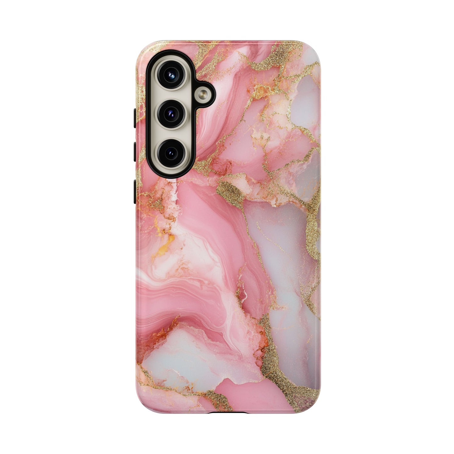 Pink and Gold Marbled Tough Phone Case, iPhone Case, Samsung Case