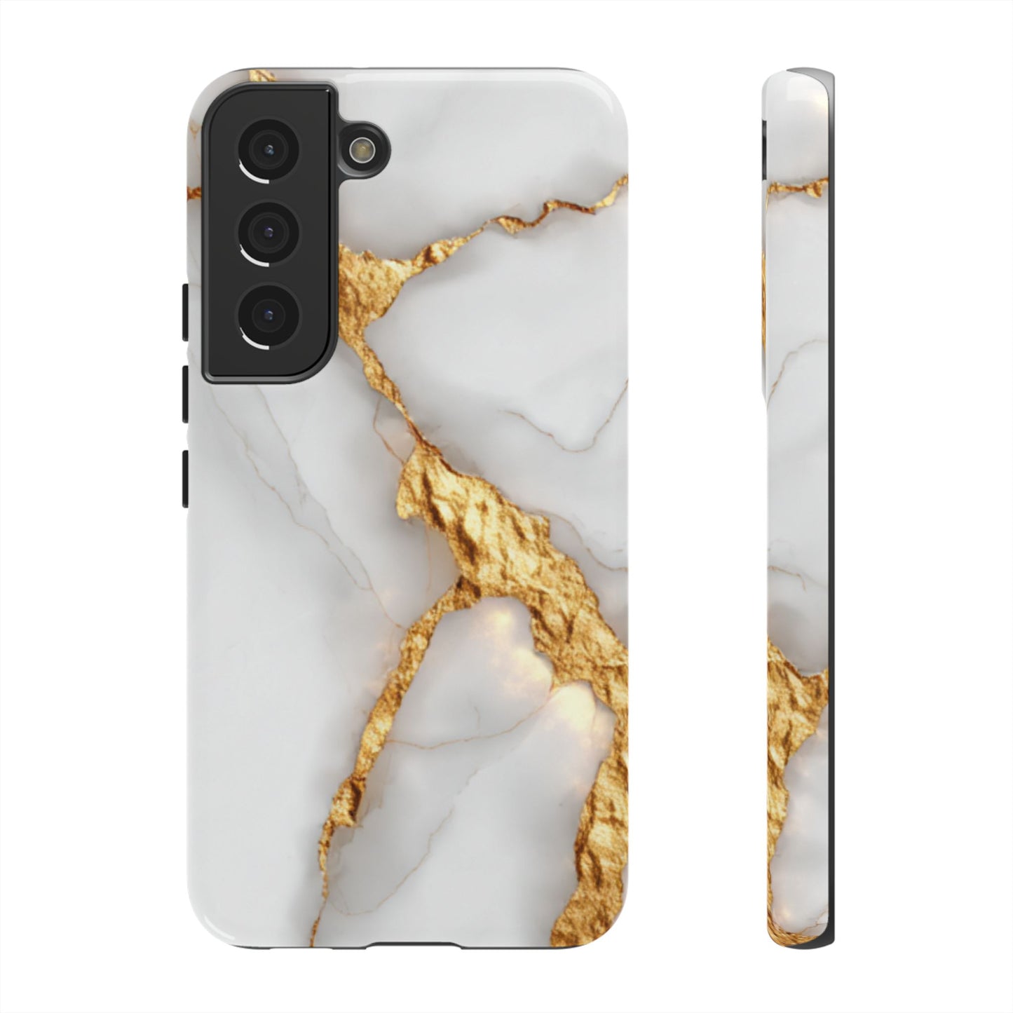 Gold and Marble Design - Tough Phone Case - iPhone or Samsung Phones