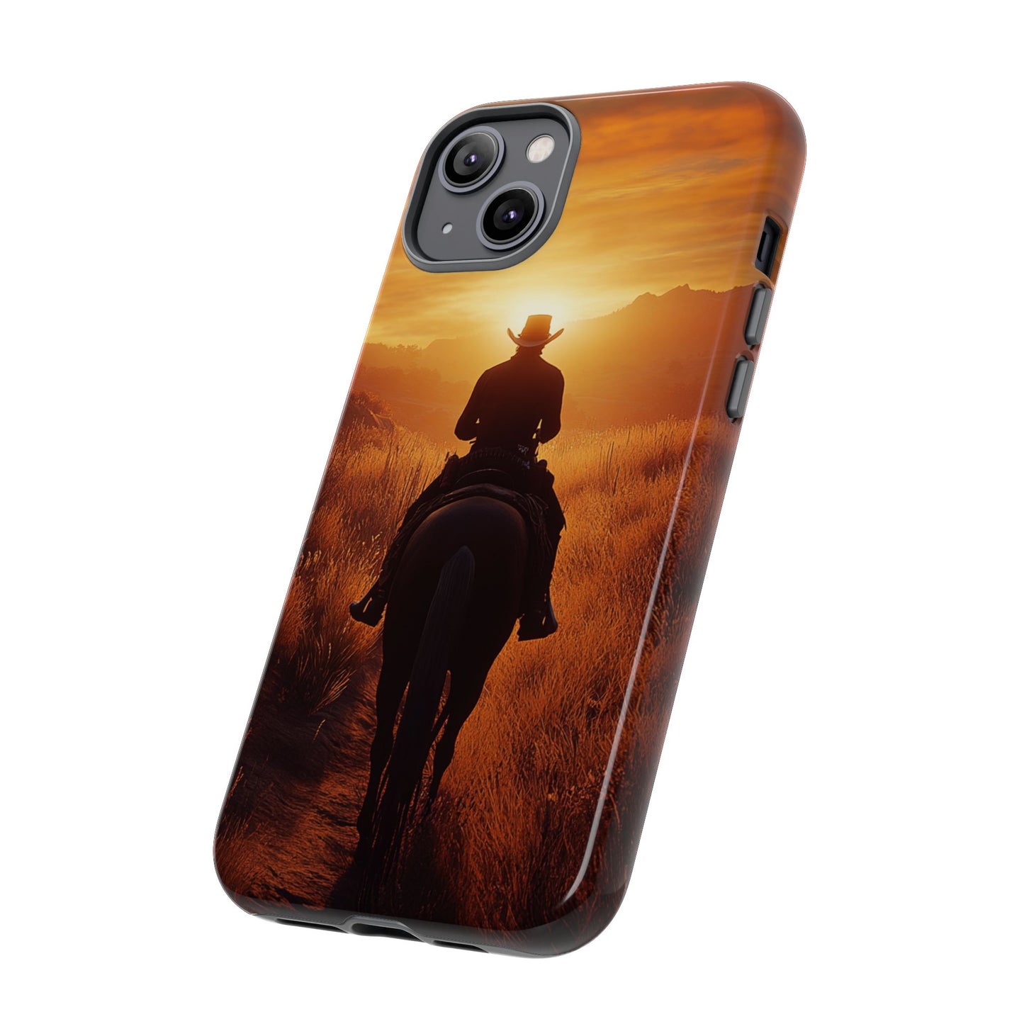 Chasing the Horizon: A Cowboy's Journey into the Sunset -  Phone Case - Tough Case, iPhone Case, Samsung Case, Google Pixel Case