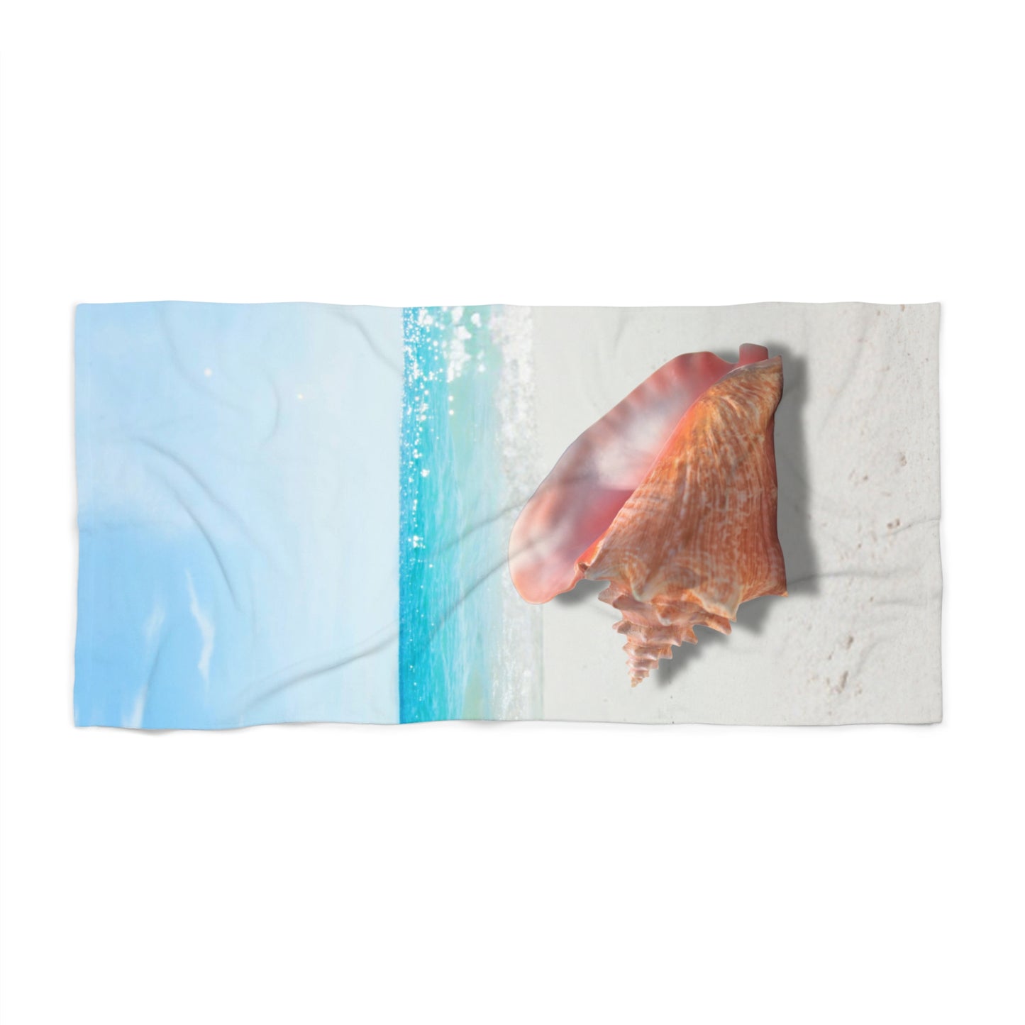 Luxurious Pink Conch Shell Beach Towel